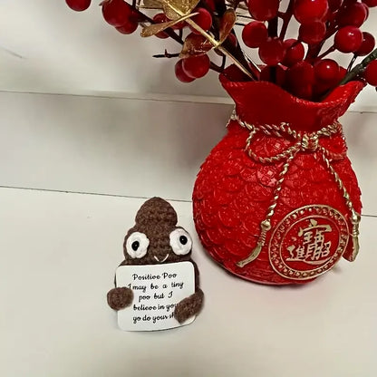 Creative Handmade Yarn Weaving With Positive Energy, Funny And Cute Toy Poop Cards,Gifts For Friends, Christmas Gifts