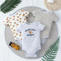 3PCS Baby Bodysuit Set for Boys | Summer Short Sleeve Cotton Romper with Cartoon Dinosaur & Stripe Designs