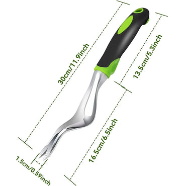 Aluminum Hand Weeder Tool 11.9 in (30.2 cm) Garden Weed Puller & Digger with Ergonomic Handle for Weed Removal and Transplanting