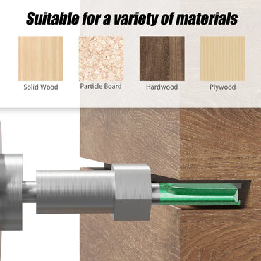 Tungsten Carbide Router Bit 3-20mm (0.12-0.79 in) Diameter, 8mm (0.315 in) Shank, Single/Double Flute Straight Bit for Woodworking