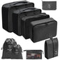 7/8/9/10 Pcs Travel Organizer Packing Cubes – Lightweight Polyester Luggage Storage Bags for Clothes, Shoes, and Accessories