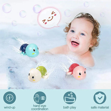 Baby Clockwork Bath Toy - Swimming Animal, No Batteries, ABS Plastic, Ages 0-6, 26 Styles