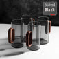 2/4/6-Pack Borosilicate Glass Mugs with Walnut Wooden Handle, 360 ml (12.2 fl oz) Heat-Resistant Teacup Set for Coffee, Milk & Juice