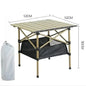 Portable Aluminum Alloy Folding Camping Table - Lightweight Roll-Up Picnic Table, Seats 6