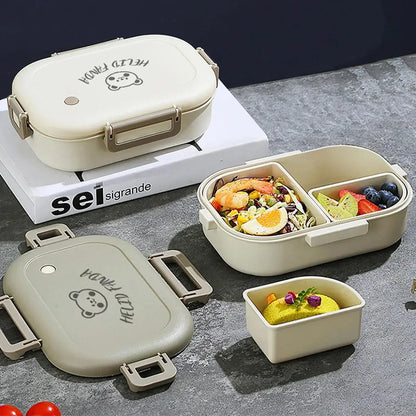 3-Compartment 800ml Lunch Box – Portable Microwaveable Bento Container