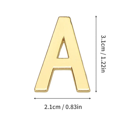 1Pcs Metal Self Adhesive House Number English Alphabet Letters for Apartment Room Door Plate Table Mailbox Number Stickers 3*2cm