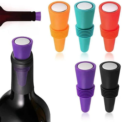 1-Pack Reusable Silicone Wine Bottle Stopper – Leak-Proof Champagne & Beverage Sealer