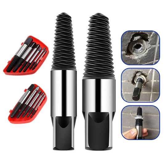 11-Piece Broken Screw Extractor Set – 5pc & 6pc Fine-Tooth Faucet Bolt Removal Kit, 52–88mm (2.05–3.46 in) High Carbon Steel