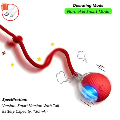 Interactive Smart Cat Toy Ball - USB Rechargeable Automatic Rolling Pet Toy with Obstacle Avoidance & Long Battery Life