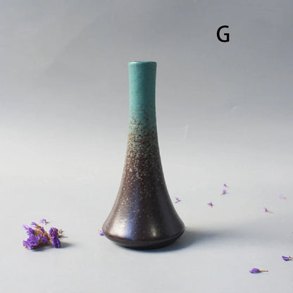 Ceramic Small Flower Bud Vase - Minimalist Japanese-Style Tabletop Home Decor
