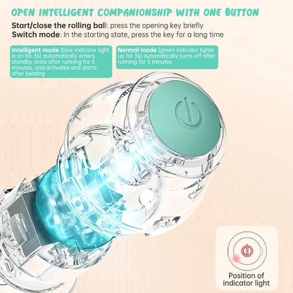 Automatic Rolling Cat Ball Toy – USB Rechargeable Interactive Self-Moving Kitten Toy for Indoor Play