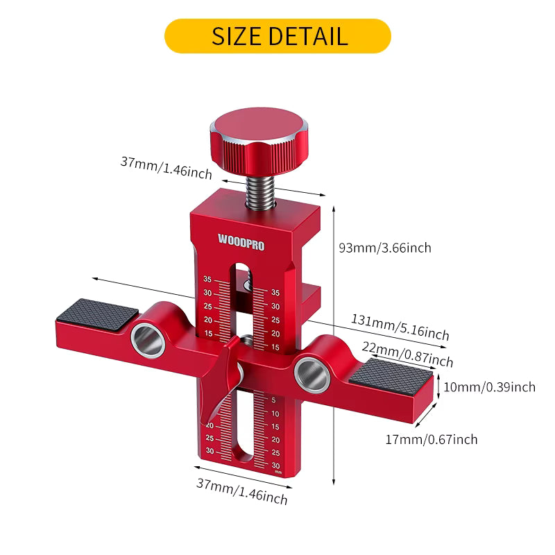 Adjustable Cabinet Door Mounting Jig Set - Aluminum Alloy - Woodworking Tool