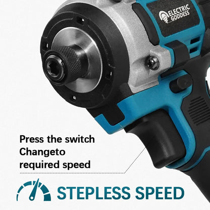 Brushless Cordless Impact Screwdriver, Rechargeable Multifunctional 18V Battery Compatible Power Tool