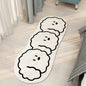 VIKAMA Adorable White Dog With Black Outline Bedroom Living Room Rug Waterproof Slip Resistant Stain Resistant  Home Decor