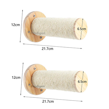 Wall-Mounted Cat Climbing Shelves with Steps, Scratching Post and Hideaway Bed