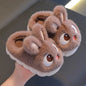2024 New Cute Rabbit Children's Cartoon Winter Slippers Comfortable Warm House Shoes Boys Girls Indoor Home Fluffy Slippers