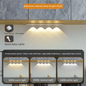 Ultra Thin Motion Sensor LED Cabinet Light - Dimmable USB Rechargeable, 3 Color Modes for Kitchen Wardrobe Bedroom Stairs