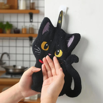 2-Pack Black Cat Hand Towels – Cute Halloween Kitchen & Hand Towels, Super Absorbent