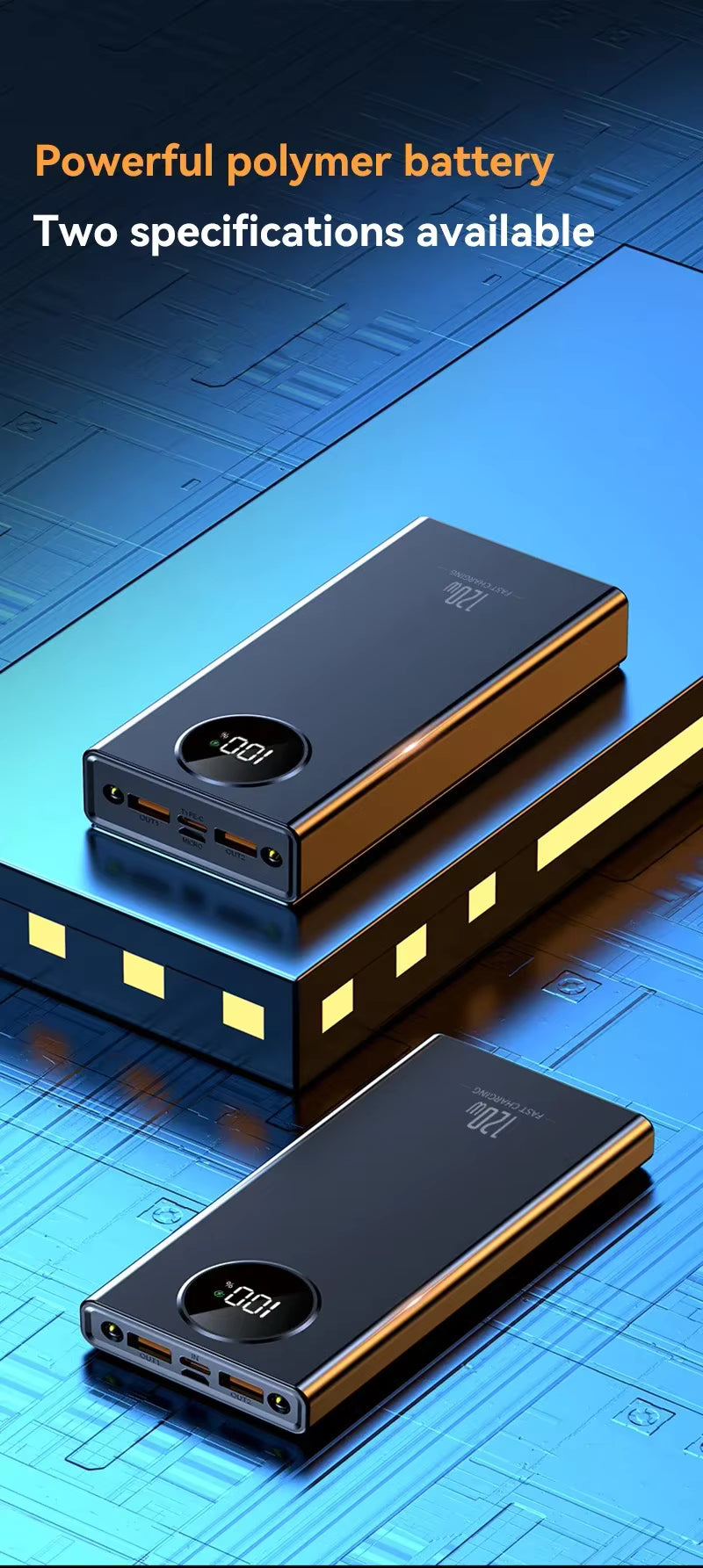 120W Power BankSuper Fast Charging 80000mah Ultra large Capacity For Mobile Power External Battery For iPhone Xiaomi Samsung