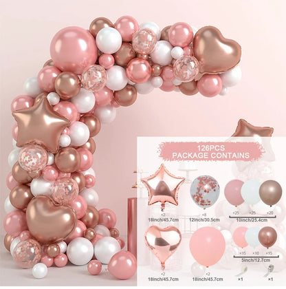 Tender Pink Gold Balloon Garland Arch Kit Wedding Birthday Party Decoration Adult Kids Baby Shower Decor Ballon Wedding Supplies