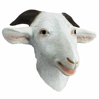 Adult Full-Head Latex Animal Mask, Goat, Sheep or Antelope