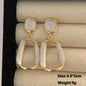 White Flower & Butterfly Dangle Earrings – Acrylic Pearl Heart Jewelry