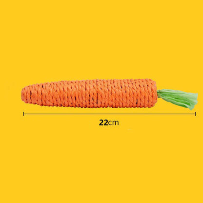 Squeaky Carrot Cat Toy – Bite-Resistant Kitten Teething Stick for Interactive Self-Play