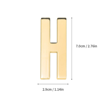 1Pcs Metal Self Adhesive House Number English Alphabet Letters for Apartment Room Door Plate Table Mailbox Number Stickers 7*3cm