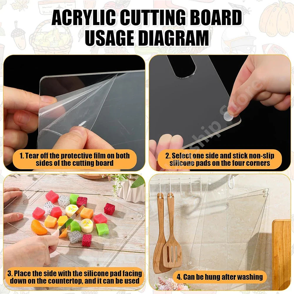 Acrylic Cutting Board Thickness Clear Fruits And Vegetables Anvil Board Household Anti Slip Antimold Cutting Board Kitchen Tools