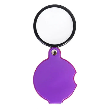 Folding Pocket Magnifier 6X/8X 50mm/60mm Leather Case Portable Handheld Loupe for Reading & Jewelry