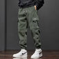 Men's Elastic Waist Drawstring Jogger Pants Stretch Straight Harem Cargo Ankle-Length