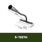 Carbon Steel Garden Hand Rake - 5/6/7/8-Tine Weeding Hoe (1-Pack)