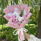 Kawaii Cat Plush Bouquet with Artificial Flowers — Cute Plush Doll Gift for Her, Valentine, Birthday, Graduation