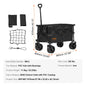 Collapsible Folding Wagon Cart — All-Terrain Beach & Camping Utility Wagon with Drink Holder & Storage Pockets