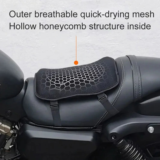 Universal Gel Honeycomb Motorcycle Seat Cushion – Pressure Relief Anti-Slip Comfort Pad (21 x 28 x 3 cm | 8.3 x 11.0 x 1.2 in)