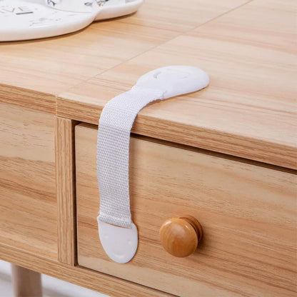 Baby Safety Drawer & Cabinet Locks — 10 or 20 Pack Adjustable Webbing Strap Latches for Childproofing