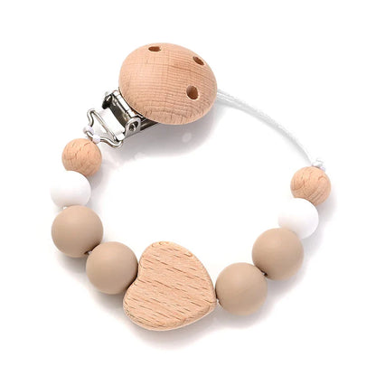 Baby Pacifier Chain Clip Silicone Teether Beads Soother Toy