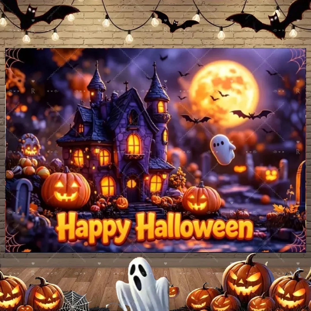Halloween Photography Backdrop, Printed Vinyl
