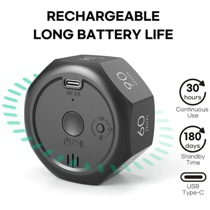 Mini Digital Gravity Flip Timer 1-90 Minute Countdown — LCD Flip Timer for Kitchen, Cooking, Pomodoro, Study & Work