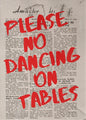 Typography Art Poster PLEASE DO NOT DANCING ON THE TABLE 70s Wall Print Trendy Quote Prints Retro Trippy Wall Art Canvas Poster