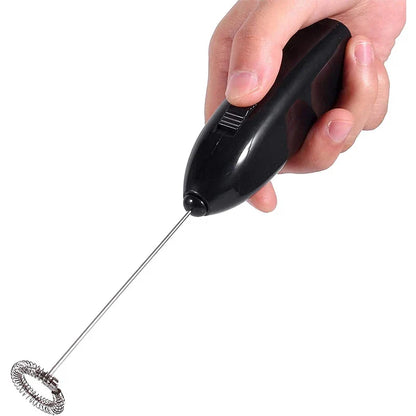 Handheld Electric Milk Frother & Mini Egg Beater Battery-Powered Coffee Mixer