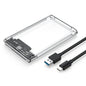 USB 3.0 2.5-Inch (63.5 mm) SATA HDD/SSD Enclosure — Up to 6TB, 5Gbps, Transparent Case, Plug & Play