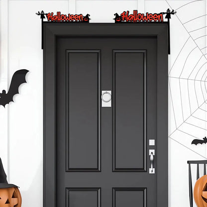 Halloween Door & Window Corner Decorations – Non-Woven Fabric Stickers with Bats, Pumpkins & Spider Webs – 10 Styles for Home Party Decor