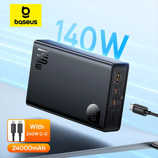 140W 24000mAh Power Bank Portable Fast Charger 3-Port USB-C & USB-A PD for iPhone MacBook Tablet