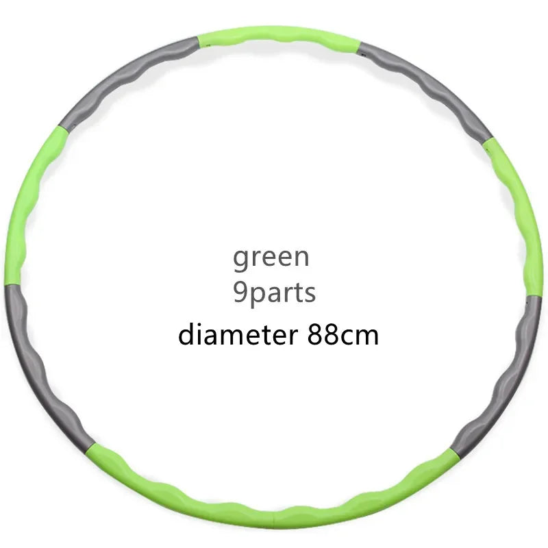 Adjustable 7/8/9-Section Detachable Hula Hoop – Pilates Yoga Waist Slimming Massage Fitness Hoop (68/80/88 cm | 26.8/31.5/34.6 in)