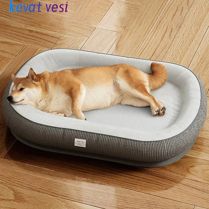 Breathable Machine-Washable Dog Bed - Plush Pet Bed for Puppies and Dogs, Solid Pattern