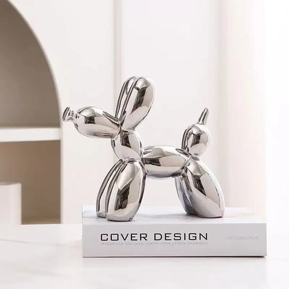 Nordic Ceramic Balloon Dog Abstract Ornament Creative Sculpture Study Room Statue Home Office Accessories Festival Decoration