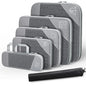 6-Piece Travel Compression Packing Cubes Set with Shoe Bag - Mesh Lightweight Luggage Organizers
