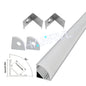0.5m LED Aluminum Channel Kit 16x16mm - U/V/Y/W Profiles, Black or Silver, 2–30 Pack