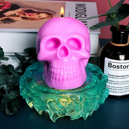 3D Skull Silicone Mold for Candle & Soap Making – DIY Halloween Plaster & Epoxy Craft Casting Mold